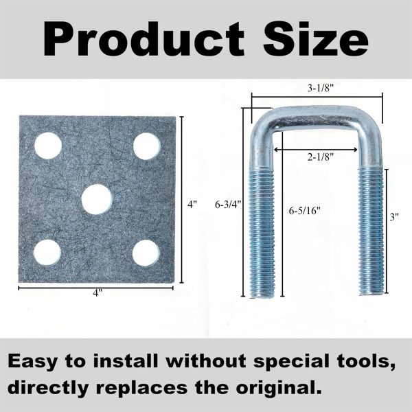 YMDGGDCH Heavy Duty U-Bolt Kit for 2"×3" Square Tube-1