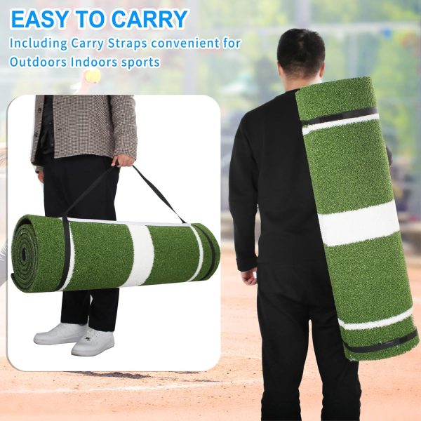 Wemily Softball Pitching Mat Green Foldable-4