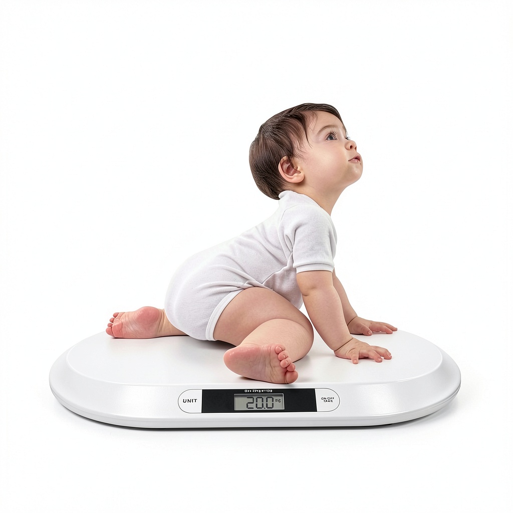 KWCWB Baby Scale on a wooden countertop