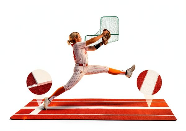 Softball Pitching Mat KuiBonu Foldable Rubber Turf-3
