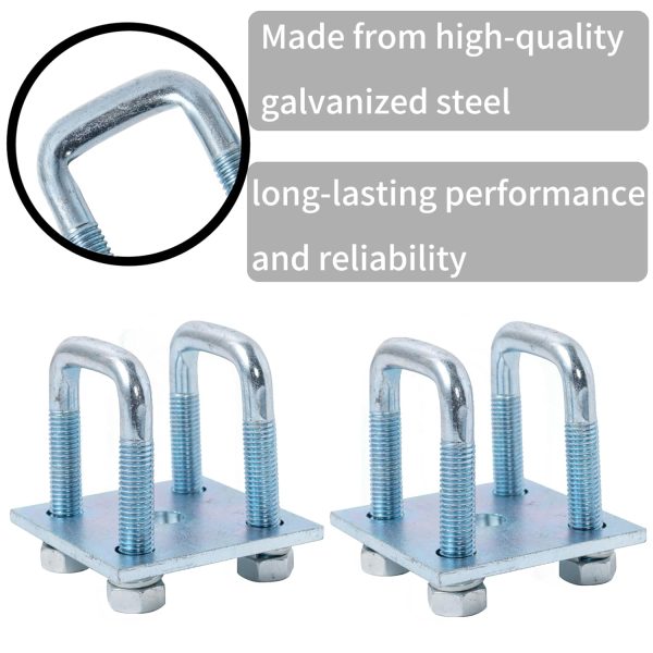 YMDGGDCH Heavy Duty U-Bolt Kit for 2"×3" Square Tube-3