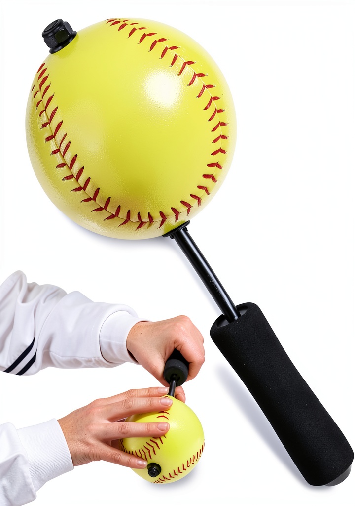 Retrora Softball Pitching Trainer being used on a grass field