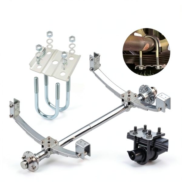 iBroPrat Carbon Steel U-Bolt Kit for 3500lbs Axle-2
