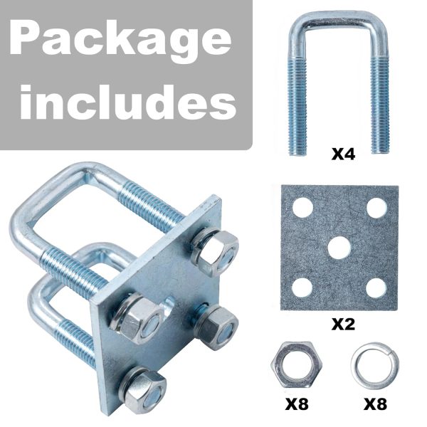 YMDGGDCH Heavy Duty U-Bolt Kit for 2"×3" Square Tube-2