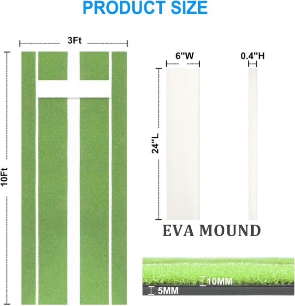 Wemily Softball Pitching Mat Green Foldable-1