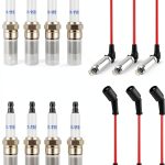 IHOTDER Spark Plug and Wire Set 8 Piece Kit Copper Core Silicone-0