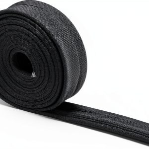 ZHUBANG Heat Sleeve Fiberglass 10FT 13MM Black for Automotive Wiring-0