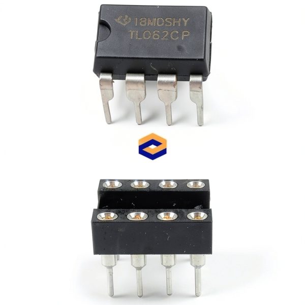 TL082CP Dual High Slew Rate JFET-Input Operational Amplifier Op-Amp IC DIP-8 & 8-Pin DIP Sockets with Machined Contact Pins (Pack of 1)-1