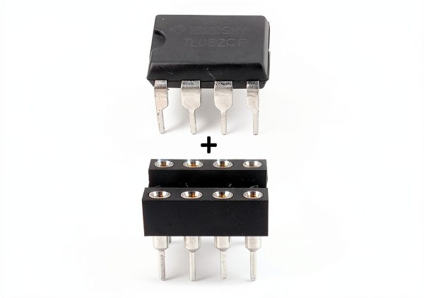 TL082CP Dual High Slew Rate JFET-Input Operational Amplifier Op-Amp IC DIP-8 & 8-Pin DIP Sockets with Machined Contact Pins (Pack of 1)-0