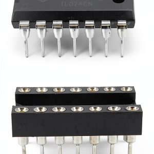TL074CN TL074 Quad Low-Noise JFET-Input Operational Amplifier IC & 14-Pin DIP Sockets with Machined Contact Pins (Pack of 15)-0
